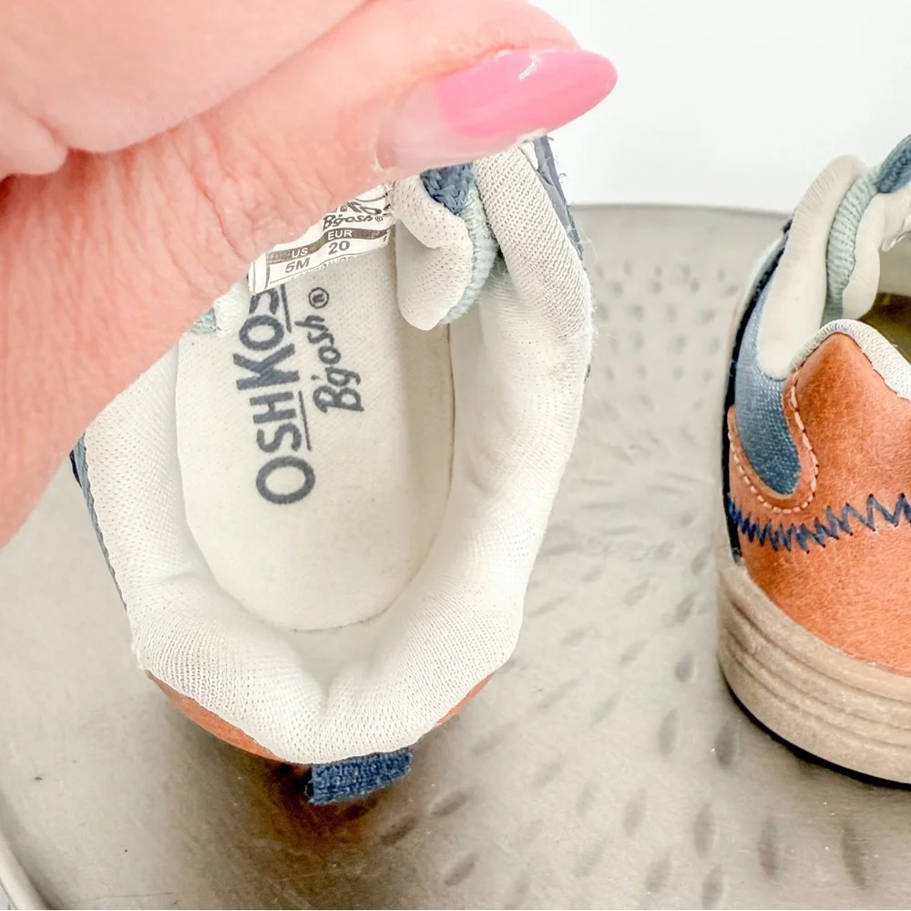 OshKosh B'gosh Blue and Tan Sneakers with Retro Design